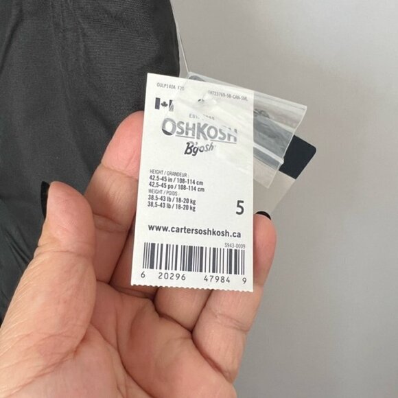🩷 OshKosh, Kids Heavyweight Snow Pant in Gray. Size: 5. NWT - Picture 8 of 12